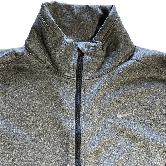 Nike Dri-FIT Full Zip Fitted Track Jacket Thumbhole Pockets Gray Womens Small - Picture 4 of 7